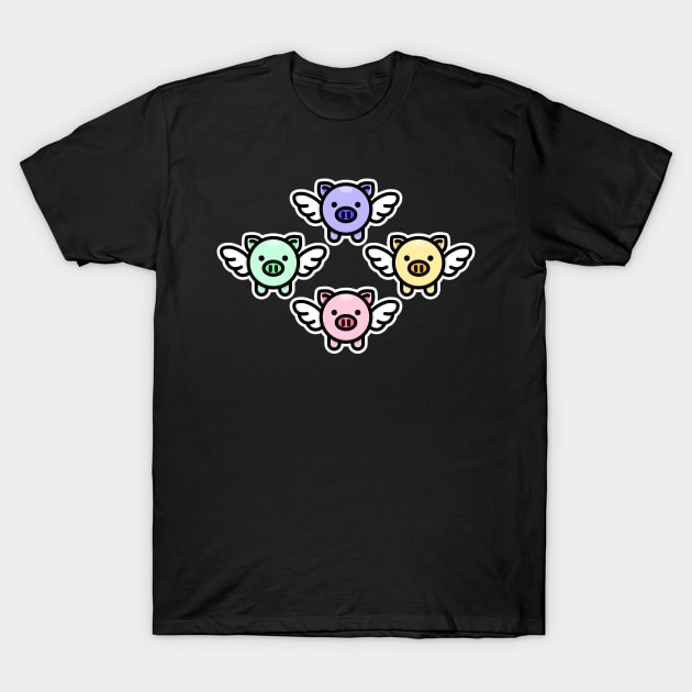 When Pigs Fly: Rainbow T-Shirt by Red Wolf